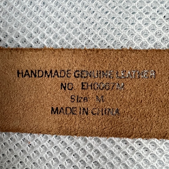 Vintage Ed Hardy Defender Handmade Genuine Leather Belt Studs EH0067M Sz Medium - Picture 5 of 9